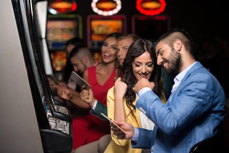 Mesin slot online dengan layar penuh warna dan grafik menarik